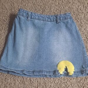 Justice Girls PAC-MAN Denim Skirt size Large 12/14